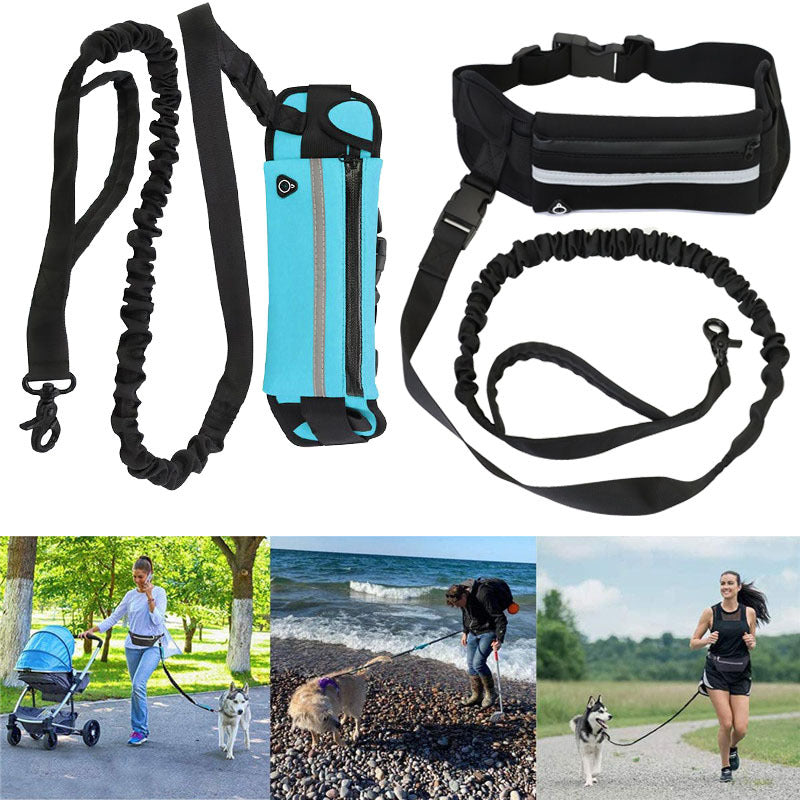 Hands-Free Pet Leash | Detachable Traction Rope | Built-in Pouch
